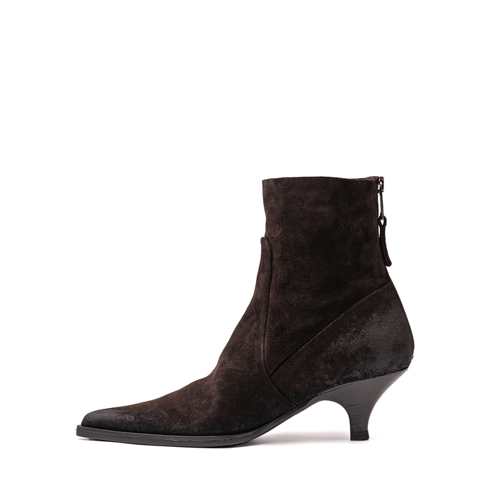 Elena Iachi Dark Brown Suede Ankle Boots