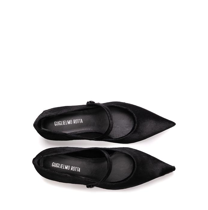 Guglielmo Rotta Hills Black Leather Flats