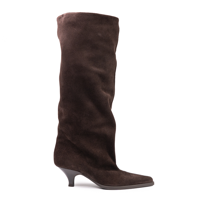 Elena Iachi Dark Brown Suede Tall Boots