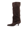 Elena Iachi Dark Brown Suede Tall Boots
