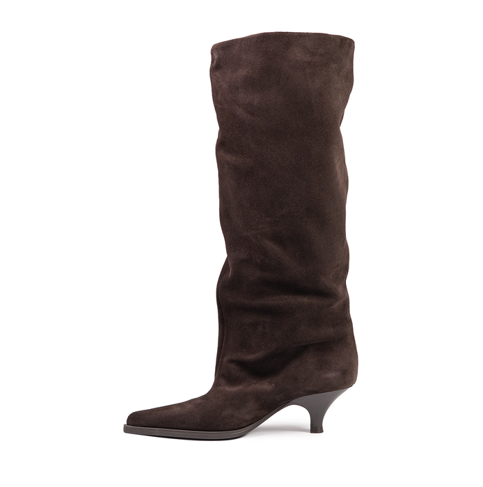 Elena Iachi Dark Brown Suede Tall Boots