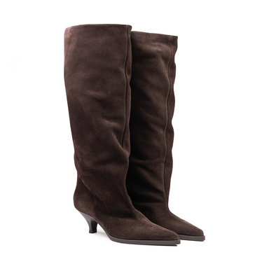 Elena Iachi Dark Brown Suede Tall Boots