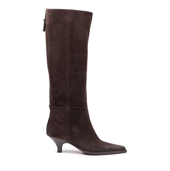 Elena Iachi Dark Brown Suede Tall Boots