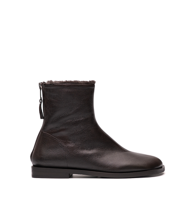 Elena Iachi Dark Brown Leather Ankle Boots