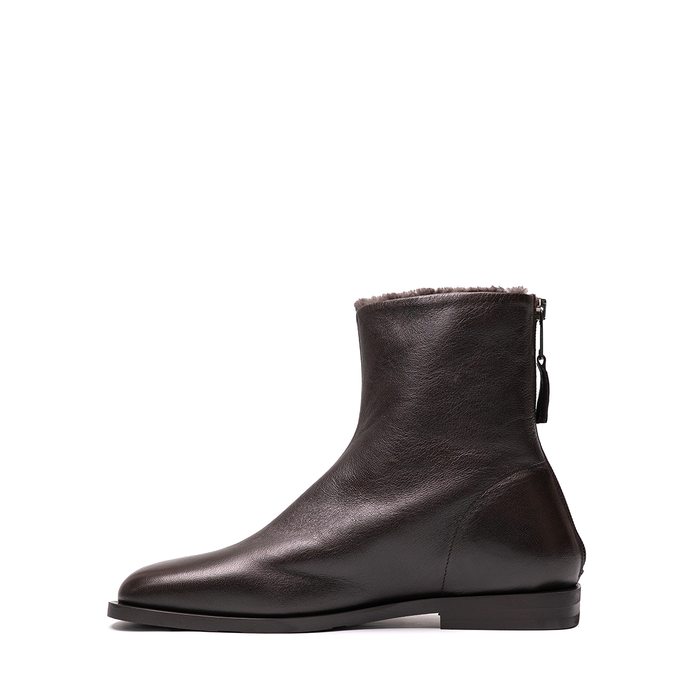 Elena Iachi Dark Brown Leather Ankle Boots