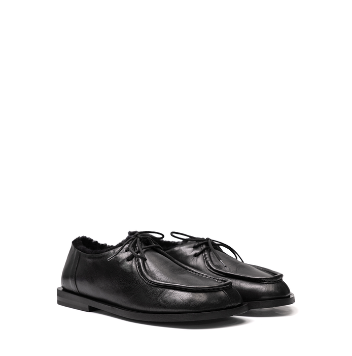 Elena Iachi Black Leather Lace-ups