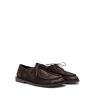 Elena Iachi Dark Brown Suede Lace-ups