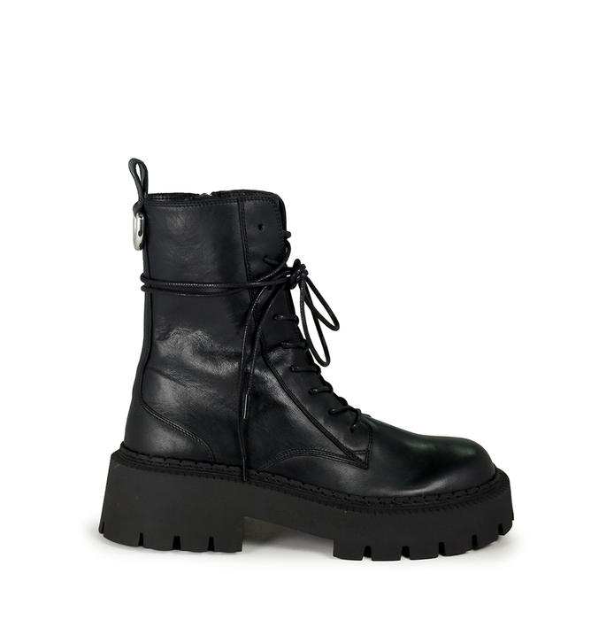 Vic Matie Black Leather Ankle Boots