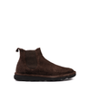 Giampieronicola Dark Brown Textured Leather Ankle Boots