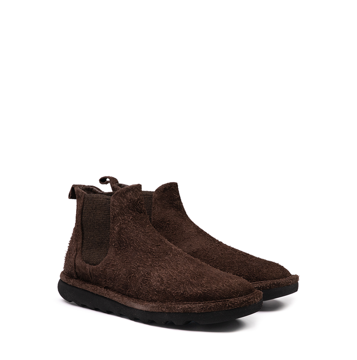 Giampieronicola Dark Brown Textured Leather Ankle Boots