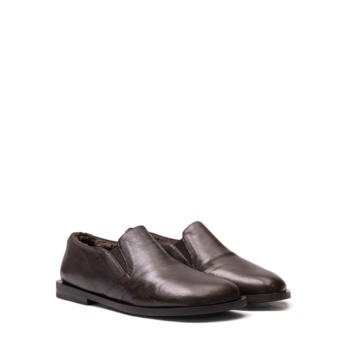 Elena Iachi Dark Brown Leather Loafers
