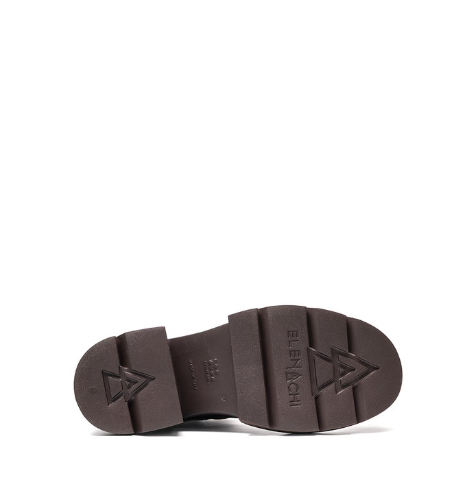 Elena Iachi Dark Brown Leather Ankle Boots