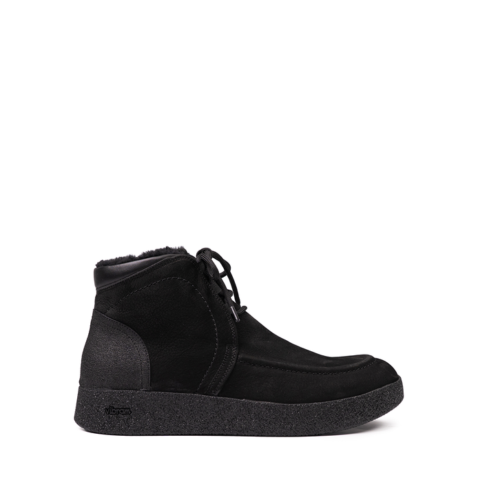 Giampieronicola Black Nubuck and Leather Ankle Boots