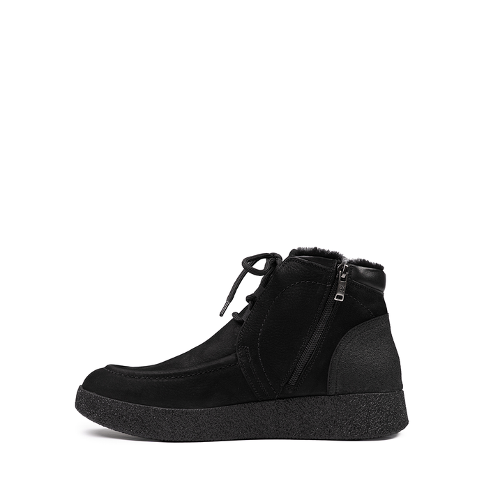 Giampieronicola Black Nubuck and Leather Ankle Boots