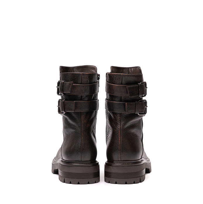 Elena Iachi Dark Brown Leather Ankle Boots