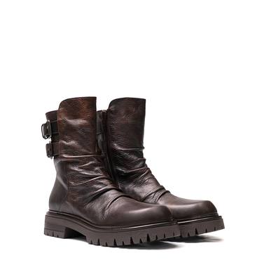 Elena Iachi Dark Brown Leather Ankle Boots