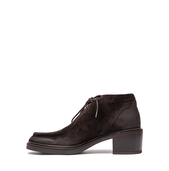 Elena Iachi Dark Brown Suede Ankle Boots
