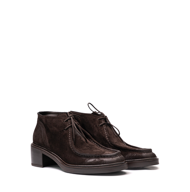 Elena Iachi Dark Brown Suede Ankle Boots