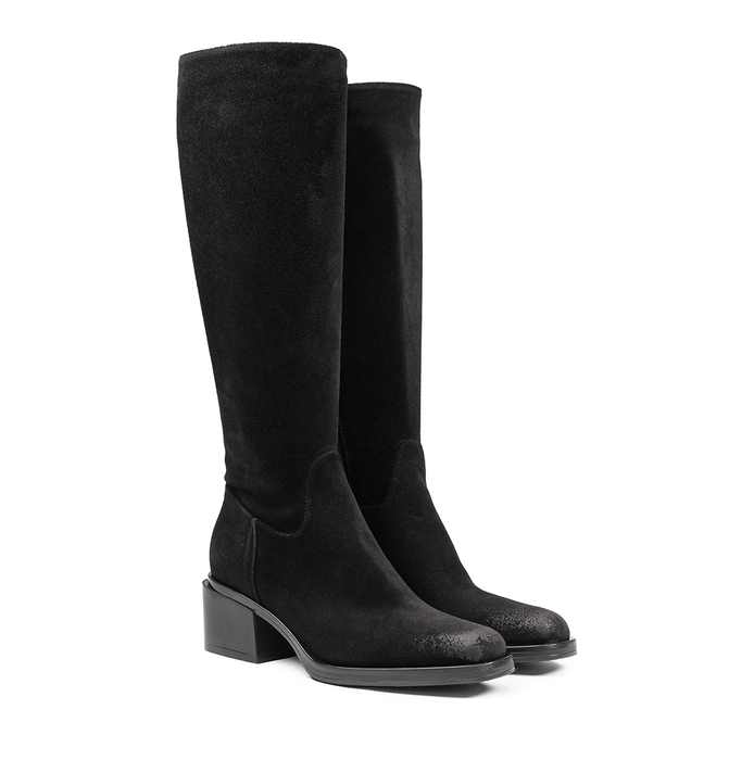 Elena Iachi Black Suede Tall Boots