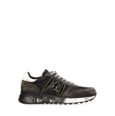 Premiata Lander Dark Grey Textile and Suede Sneakers