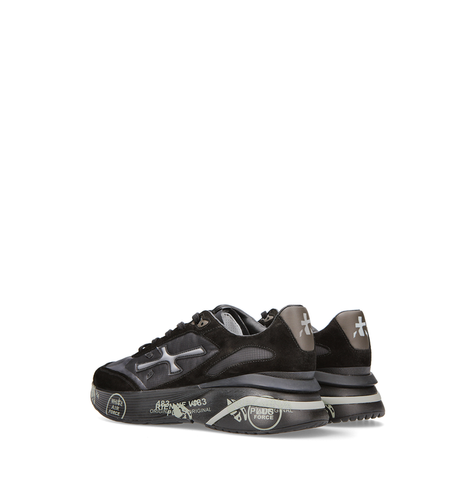 Premiata Moerun Black Suede and Textile Sneakers