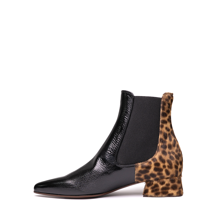 Chie Mihara Helix Black Leather Ankle Boots