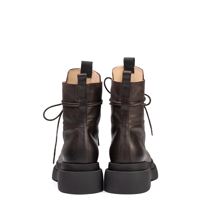 MLO Dark Brown Leather Ankle Boots