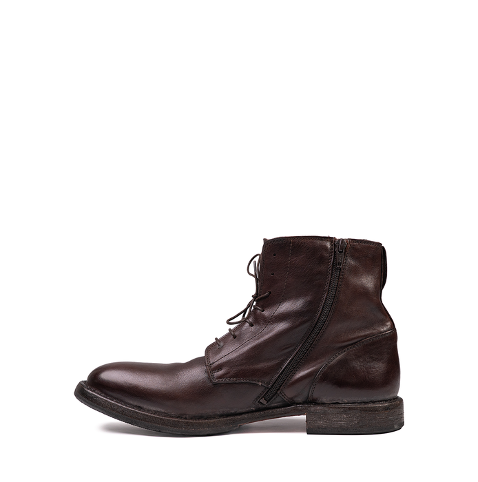 Moma Dark Brown Leather Ankle Boots