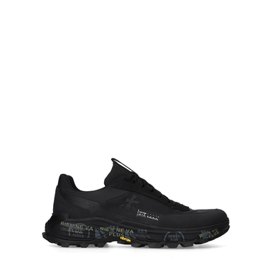 Premiata Devin Black Leather and Textile Sneakers