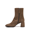 Poeve Thea Khaki Suede Ankle Boots - DOLITA