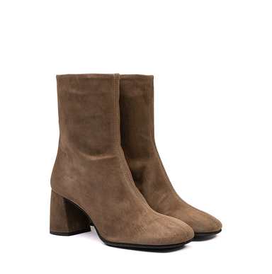 Poeve Thea Khaki Suede Ankle Boots
