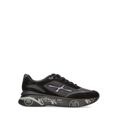 Premiata Moerun Black Suede and Textile Sneakers