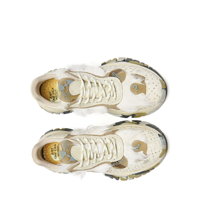 Joiaparis Laugh White Leather and Textile Sneakers