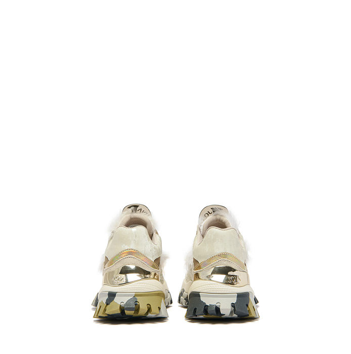 Joiaparis Laugh White Leather and Textile Sneakers