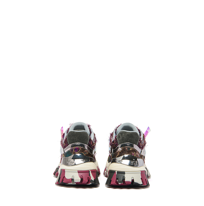 Joiaparis Clash Burgundy Leather and Textile Sneakers