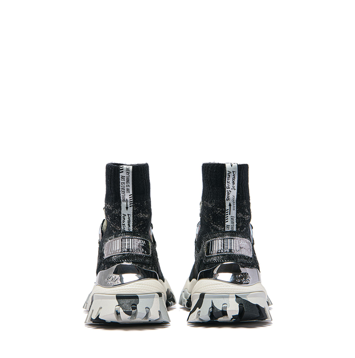 Joiaparis Lazy Black Leather and Textile Sneakers