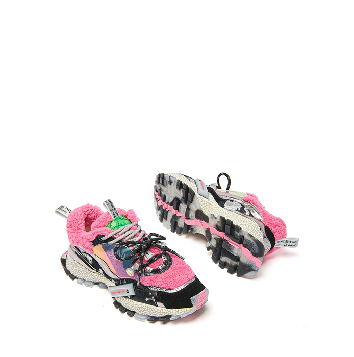 Joiaparis Legacy Fucsia Leather and Textile Sneakers