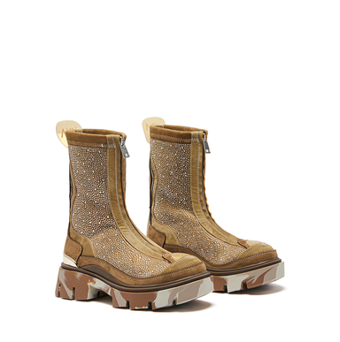 Joiaparis Luster Beige Suede and Textile Ankle Boots
