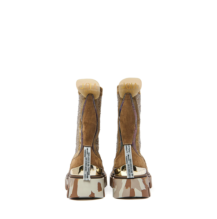 Joiaparis Luster Beige Suede and Textile Ankle Boots