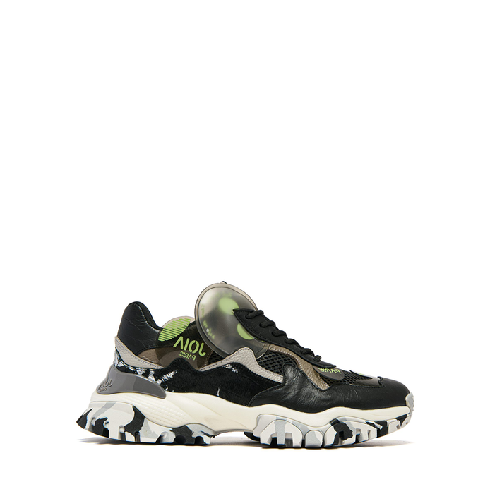 Joiaparis Claud Black Leather and Textile Sneakers