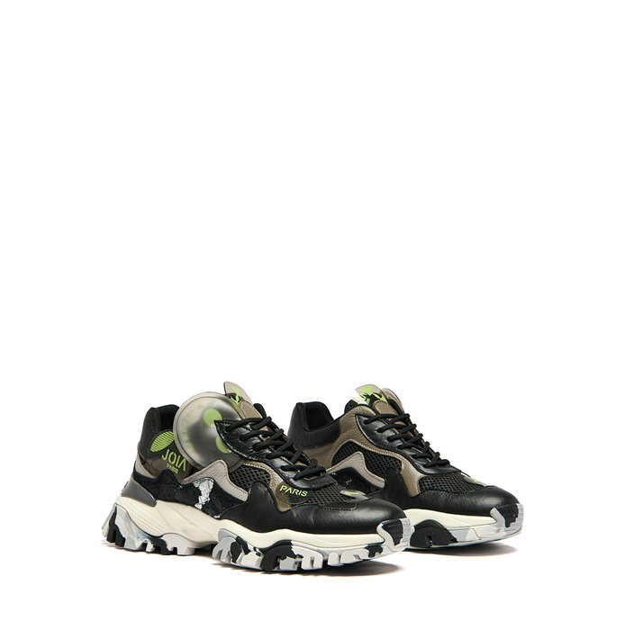 Joiaparis Claud Black Leather and Textile Sneakers