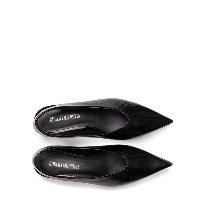 Guglielmo Rotta Henne Black Leather Flats