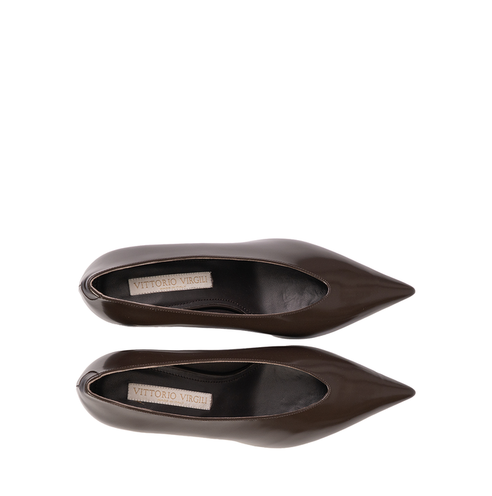 Vittorio Virgili Dark Brown Leather Flats