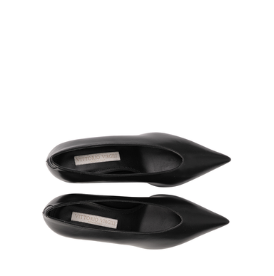 Vittorio Virgili Black Leather Flats