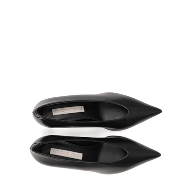 Vittorio Virgili Black Leather Flats
