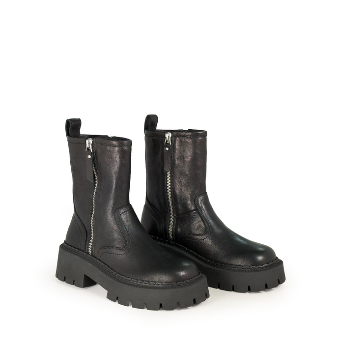 Vic Matie Black Leather Ankle Boots