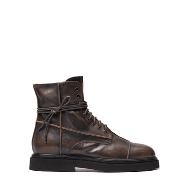 Lorena Paggi Dark Brown Leather Ankle Boots