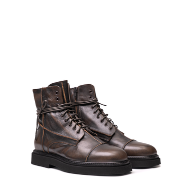 Lorena Paggi Dark Brown Leather Ankle Boots
