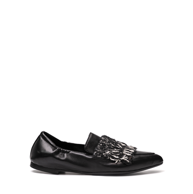 Lorena Paggi Black Leather Loafers
