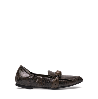 Lorena Paggi Python Print Leather Loafers